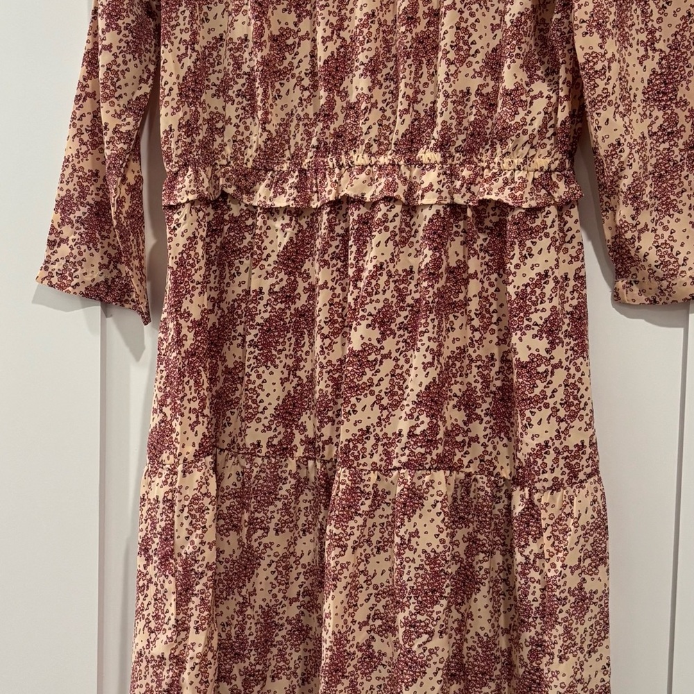 Stylish Kids Casual Dress in Red and Cream